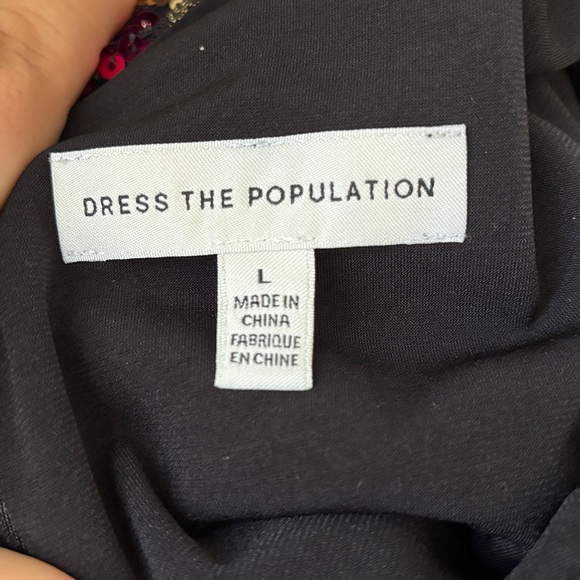 Dress the Population Vibrant Sequin Mini Dress Size Large sequins elegant party - Picture 8 of 10